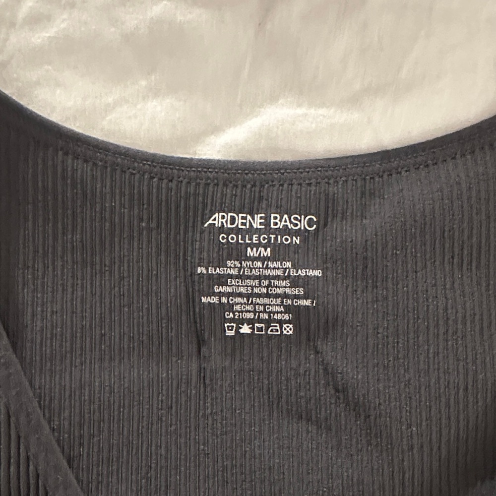 Ardene Charcoal Ribbed Tank Top